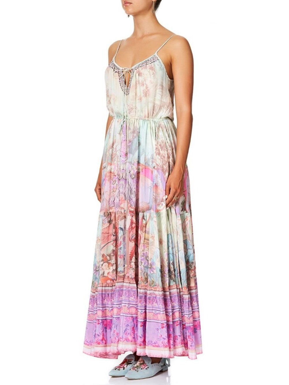 Camilla Electron Libre Dress with Front Tie Detail Size Small - Picture 3 of 14